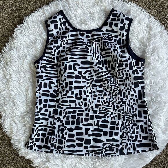 Salon Studio Jacket & Matching Tank Top Lightweight Blue White Womens Size SP - Picture 5 of 9